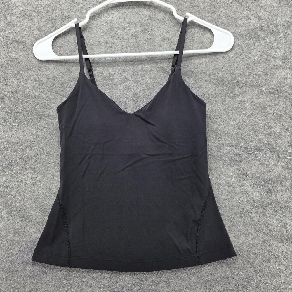 Lululemon Tank Womens 2 Black V-Neck Camisole Built-In Bra Yoga Activewear